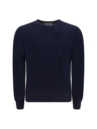 Brunello Cucinelli Crew-neck Sweater In Blue