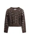 Brunello Cucinelli Women Linen Sweater In Brown