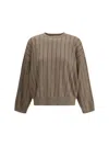 Brunello Cucinelli Women Sweater With Sequins In Brown