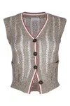 Brunello Cucinelli V-neck Sleeveless Knit Vest Design In Cer11
