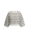 Brunello Cucinelli Women Sweater In Perforated Knit In Gold