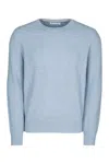 Brunello Cucinelli Ribbed Round Neck Sweater In Blue