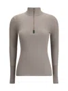 Brunello Cucinelli Turtleneck Sweater In Cashmere Blend In Gray