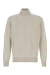 Brunello Cucinelli Light Grey Textured Sweater In Gray