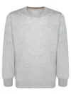 Brunello Cucinelli Light Grey Virgin Wool And Cashmere Jumper In Grey