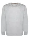Brunello Cucinelli Light Grey Virgin Wool And Cashmere Jumper In Grey