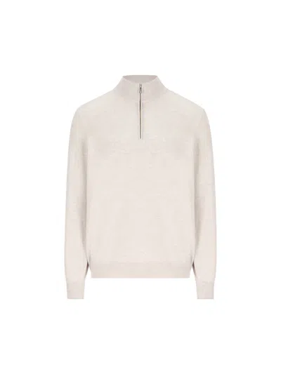 Brunello Cucinelli Knitwear In Mother Of Pearl+camel Clear