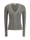 Brunello Cucinelli Striped Cardigan In Multicolour