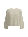 Brunello Cucinelli Dazzling Cashmere And Wool Sweater In Neutral