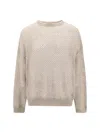 Brunello Cucinelli Women Perforated Sweater In Neutral