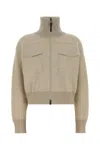 Brunello Cucinelli Women Melange Sand Cashmere Blend Cardigan In Neutral