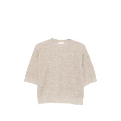 Brunello Cucinelli Short-sleeved Knitwear In Neutral