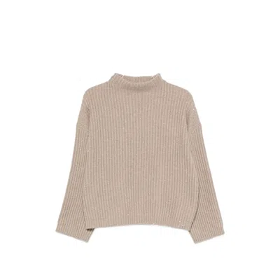 Brunello Cucinelli Sequin-embellished Ribbed-knit Sweater In Neutral