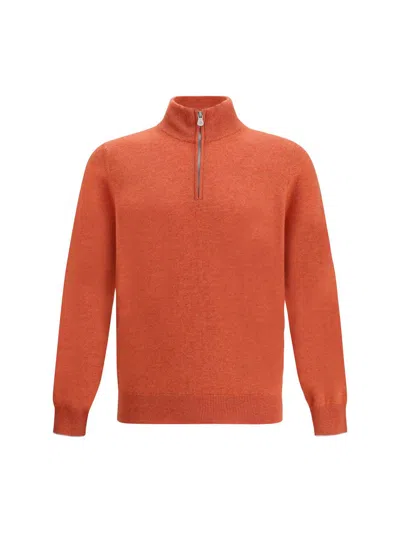 Brunello Cucinelli Cashmere Sweater In Orange