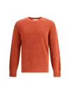 Brunello Cucinelli Men Alpaca Sweater In Orange