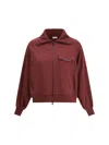 Brunello Cucinelli Shiny Flap Detail Sweatshirt Bordeaux In Red
