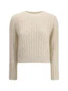 Brunello Cucinelli Sequin-embellished Sweater In Neutral