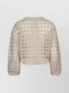 BRUNELLO CUCINELLI KNITWEAR WITH BISHOP SLEEVES AND CROCHET KNIT