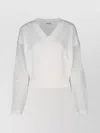 Brunello Cucinelli Knitwear With Buttoned Sheer Panels And V-neckline