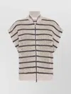 Brunello Cucinelli Knitwear With Cap Sleeves And High Collar