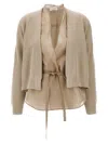 Brunello Cucinelli Layered Cardigan Sweaters And Cardigans Beige