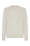Brunello Cucinelli Soft Wool And Cashmere Sweater In Natural