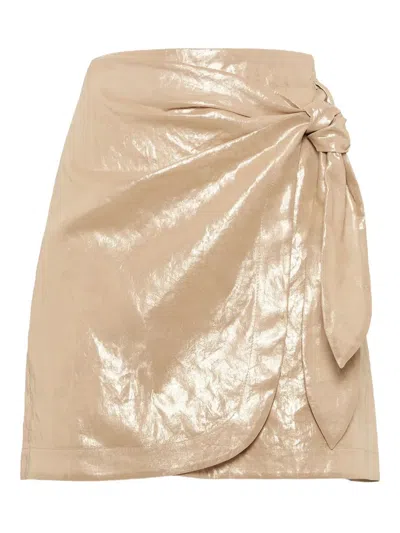 Brunello Cucinelli Knot-detail Mini Skirt In Metallic
