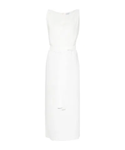 Brunello Cucinelli Knot Detailed Sleeveless Maxi Dress In White