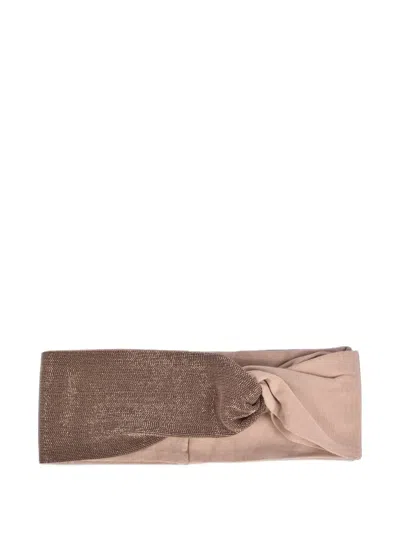 Brunello Cucinelli Knot-detail Headband In Brown