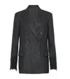Brunello Cucinelli Lace-detail Double-breasted Blazer In Black