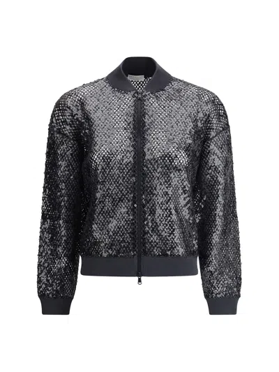 BRUNELLO CUCINELLI LACE-KNIT CARDIGAN