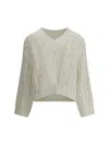 Brunello Cucinelli Cable-knit Mesh Jumper In Panama