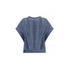 Brunello Cucinelli Knit Vest Lace Detail