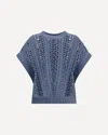 Brunello Cucinelli Knit Vest Lace Detail In Blue