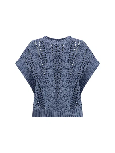 BRUNELLO CUCINELLI LACE-KNIT VEST