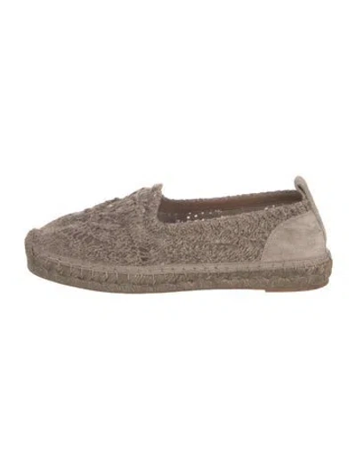Pre-owned Brunello Cucinelli Lace Pattern Espadrilles In Grey