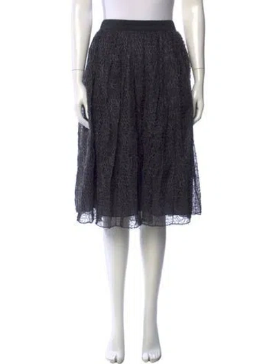 Pre-owned Brunello Cucinelli Lace Pattern Midi Length Skirt In Gray