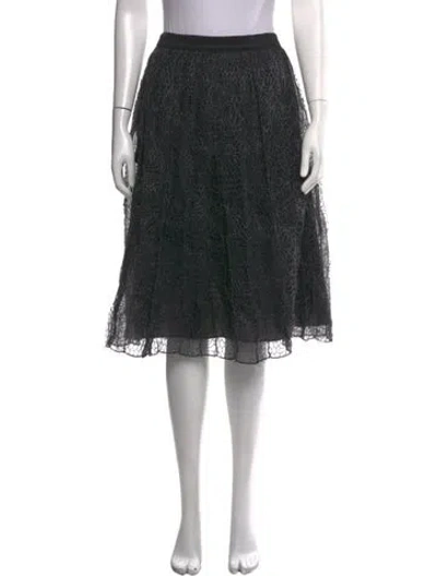 Pre-owned Brunello Cucinelli Lace Pattern Midi Length Skirt In Grey