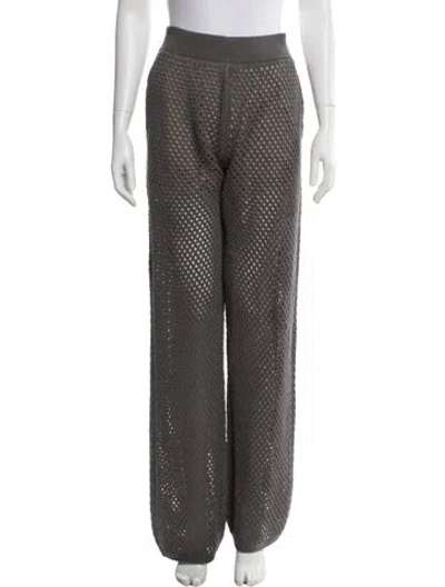 Pre-owned Brunello Cucinelli Lace Pattern Straight Leg Pants In Gray