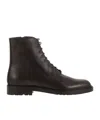 Brunello Cucinelli Pedula Full-grain Leather Boots In Burgundy