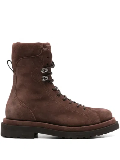 Brunello Cucinelli Lace-up Boots In Brown