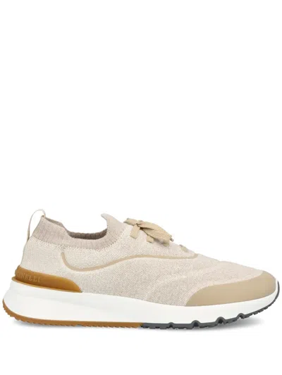 Brunello Cucinelli Man Sneakers Beige Size 10 Textile Fibers In Black