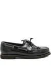 Brunello Cucinelli Glossy Loafers Featuring Metal Eyelets In Black
