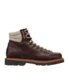 Brunello Cucinelli Herringbone Insert Ankle Boots In Brown