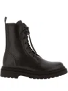 Brunello Cucinelli Lace-up Leather Platform Boots In Brown