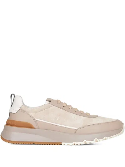 Brunello Cucinelli Men Beige Washed Suede Runners In Neutral