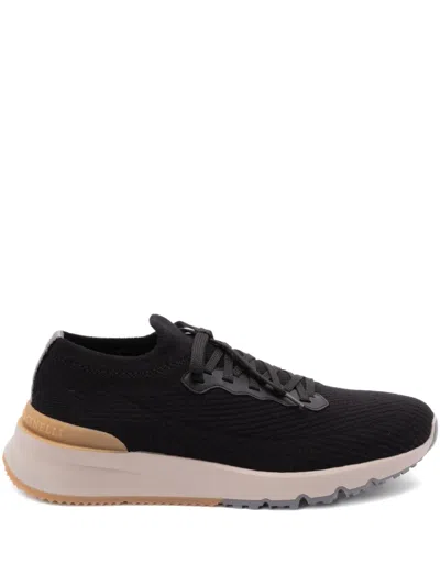 Brunello Cucinelli Lace-up Sneakers In Black