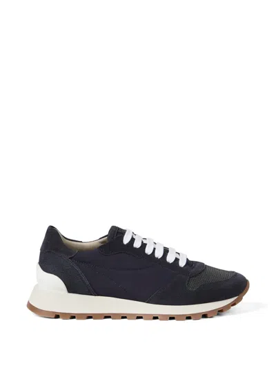 Brunello Cucinelli Lace-up Sneakers In Blue