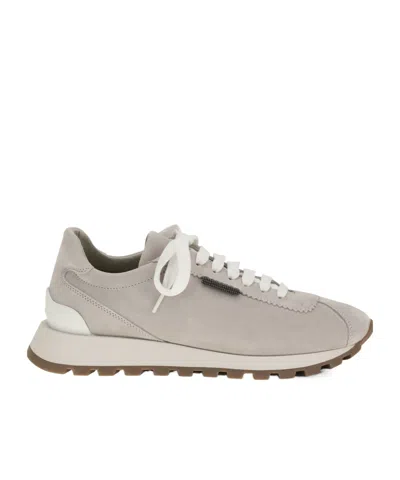 Brunello Cucinelli Lace-up Sneakers In Neutral