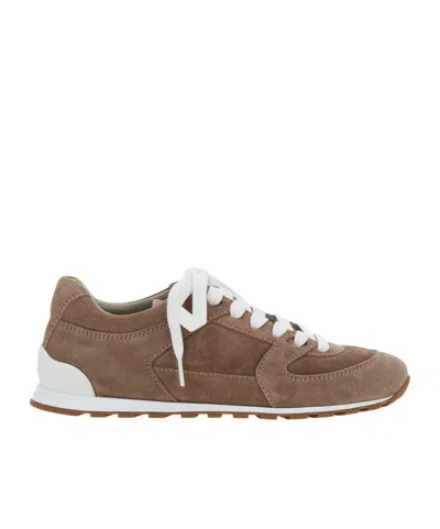 Brunello Cucinelli Panelled Sneakers In Brown